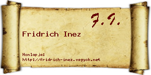 Fridrich Inez névjegykártya